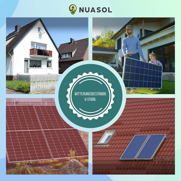 NuaSol Montageset für Balkonkraftwerk | 2 Stück Solarmodul Halterung | Aufständerung 30°-60° | indiv