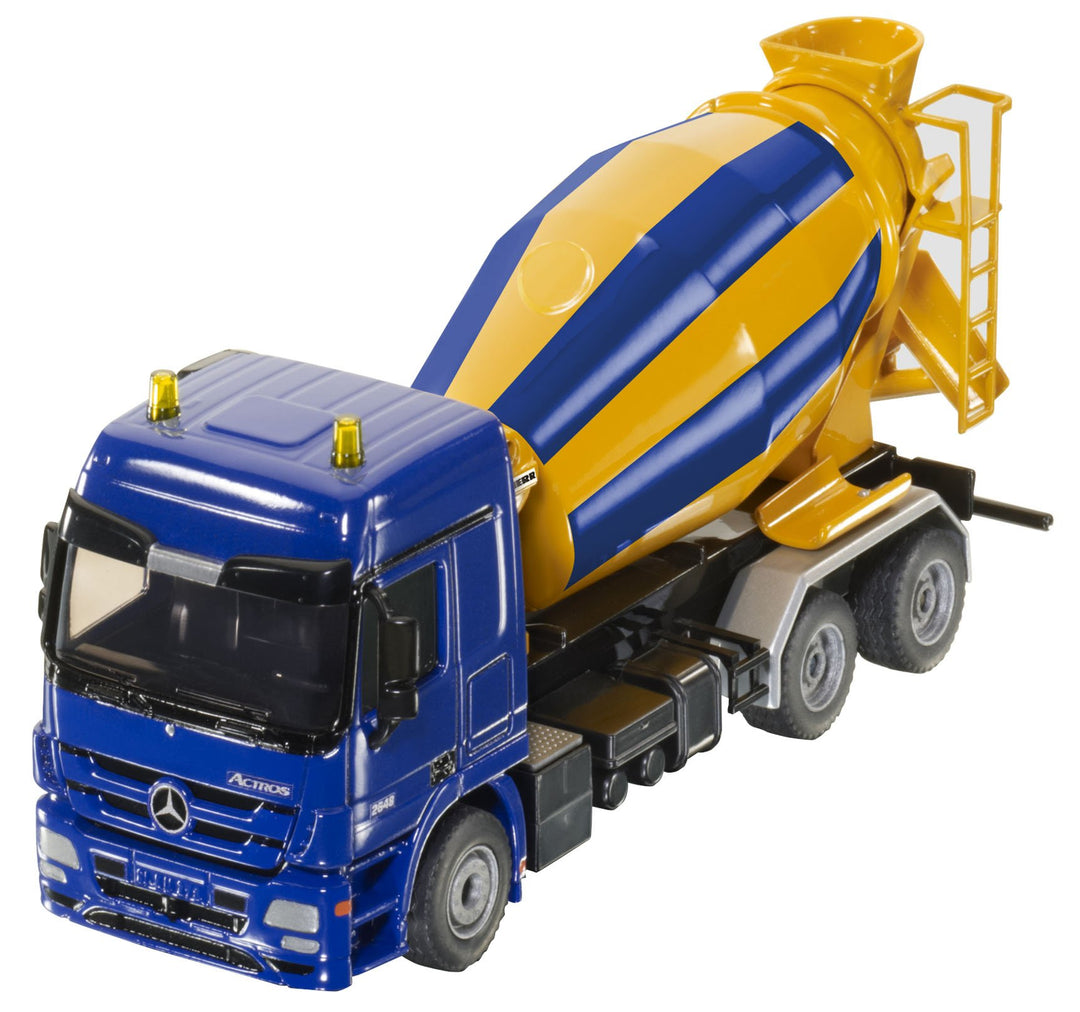 siku 3539, Fahrmischer, 1:50, Metall/Kunststoff, Gelb/Blau, Drehbare Trommel Fahrmischer (Gelb/Blau)