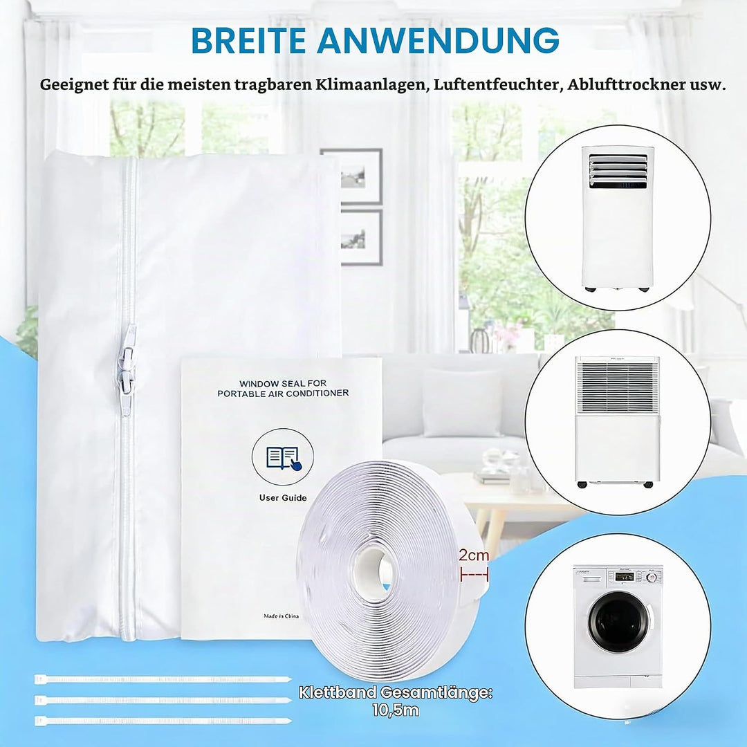 500CM Fensterabdichtung für Mobile Klimageräte, Klimaanlagen, Wäschetrockner, Ablufttrockner, Hot Ai