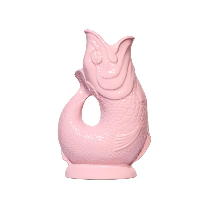 Gluckigluck Karaffe XL Babyrosa – 1,2 l – Original Gluggle Jug aus England – Wasserkrug mit Glucker-