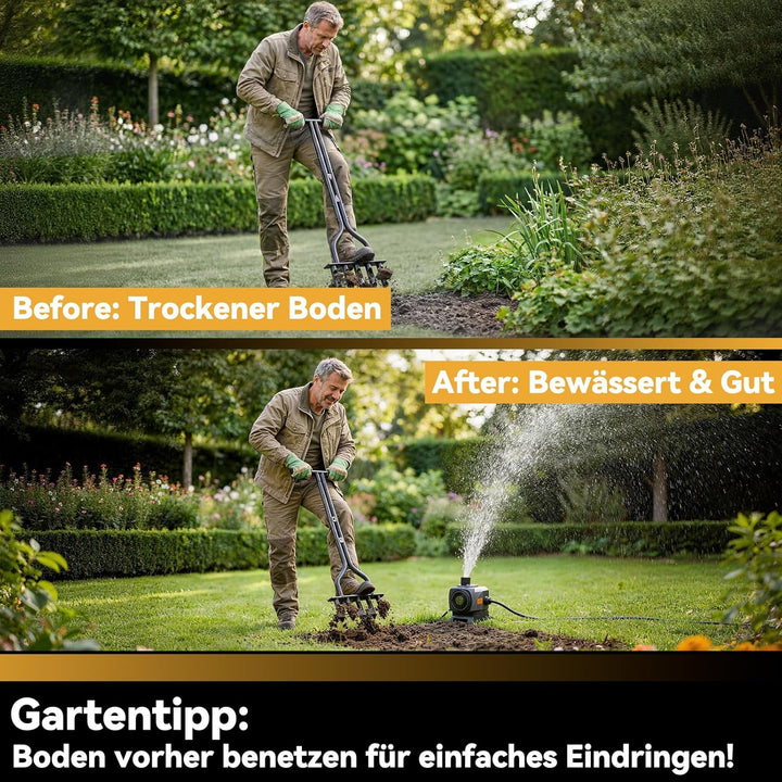 Rasenlüfter für Garten, Aerifizierer für Rasen mit 5 Löchern und rutschfestem Gummigriff, Manueller