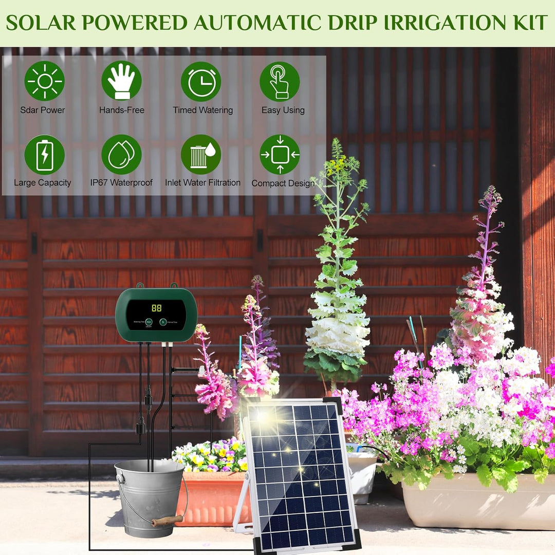Anpress Solar Bewässerungssystem Automatische Set, Bewässerungssystem Garten, DIY Automatisches Gart