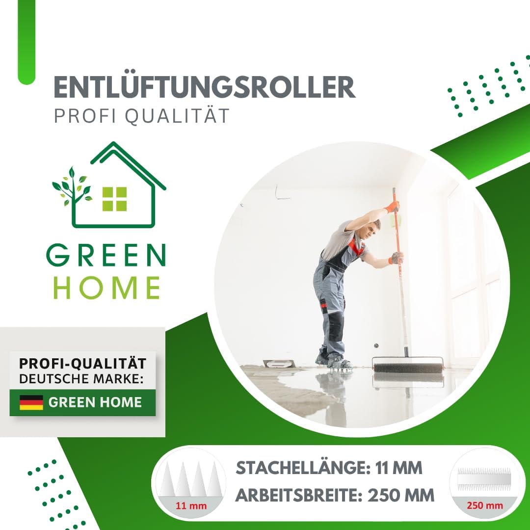 Green Home Entlüftungsroller 25 cm - Stachellänge: 11 mm - Profi-Qualität 25 cm Roller 11 mm - einar