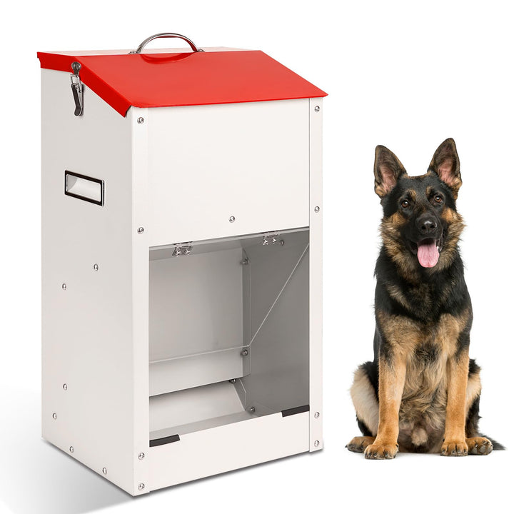Svauoumu Automatischer Futterautomat für Hunde, 25lb Kapazität Outdoor Dog Feeder Gravity Feeder Chu
