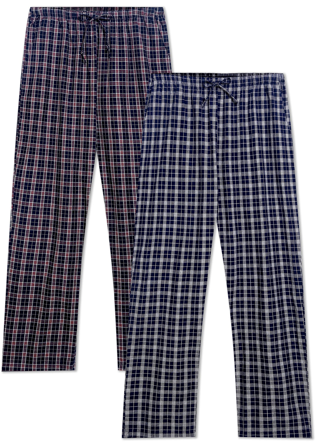 Winovia Herren Schlafanzughose Lang Baumwolle Karierte Pyjamahose Lounge Hose Pyjamaunterteil Freize