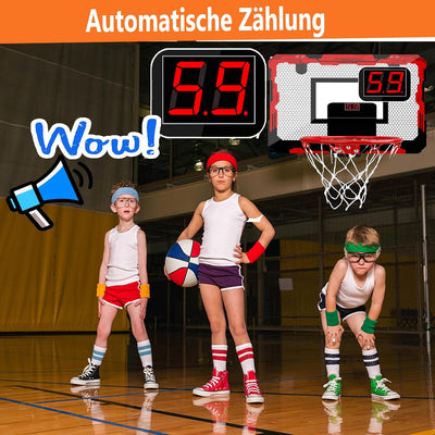 Anzmtosn Mini Indoor Basketball Reifen für Kinder, Kleiner Indoor Basketball Reifen für Tür Metallra