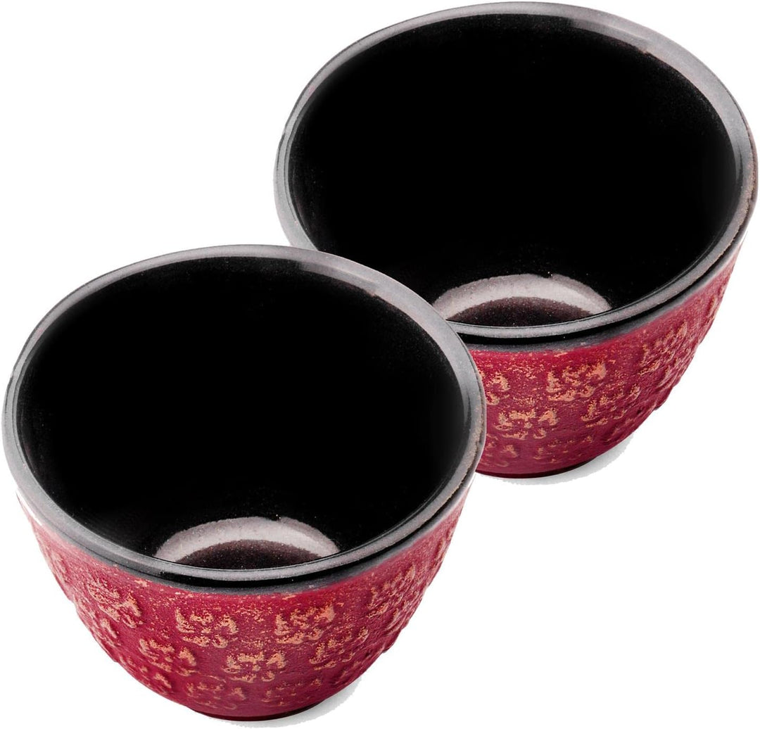 Bredemeijer Gusseisen Tee Set 0.6 Liter Teekanne mit Stövchen &amp; 2 Guss-Tassen (Becher) &amp; Edelstahl T