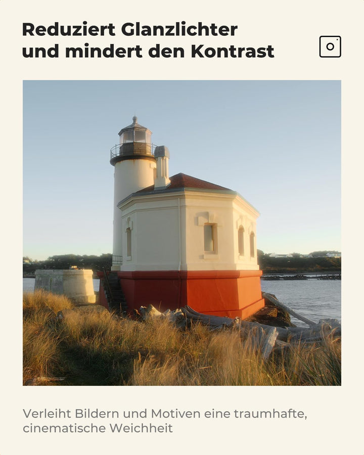 K&F Concept Nano-X Black-Mist 1/2 Filter 55mm Black Promist 1/2 Filter aus Optisches Glas mit 28-fac