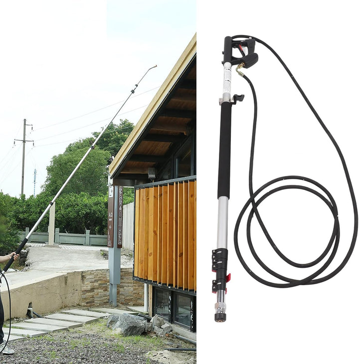 6,33 M Teleskop-Hochdruckreinigerstab, 5 Abschnitte, Einziehbare Dachrinnenreinigungswerkzeuge, Verl