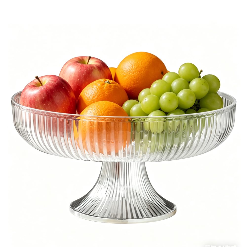 Buachois Obstschale für Küchentheke, 24,5 cm Durchmesser, Stilvoll, Multifunktional, Durchscheinend,