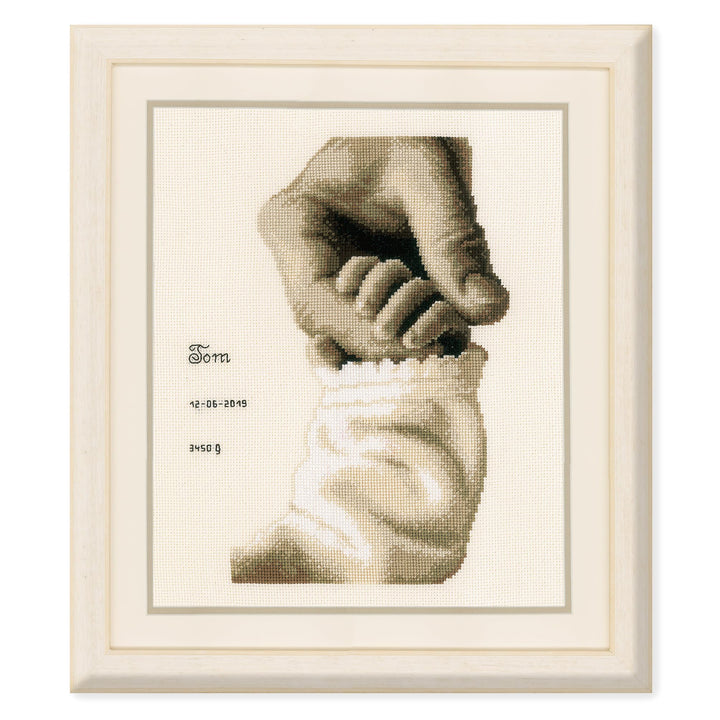 Vervaco PN-0173017 Babyglück Stickpackung Zählmuster, Baumwolle, mehrfarbig, ca. 18 x 24 cm / 7,2" x
