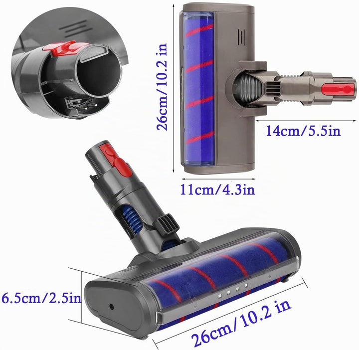 Softroller Bürste für Dyson V7 V8 V10 V11 Kabellosen Staubsauger, Elektrischer Bodendüse Weich-Reini