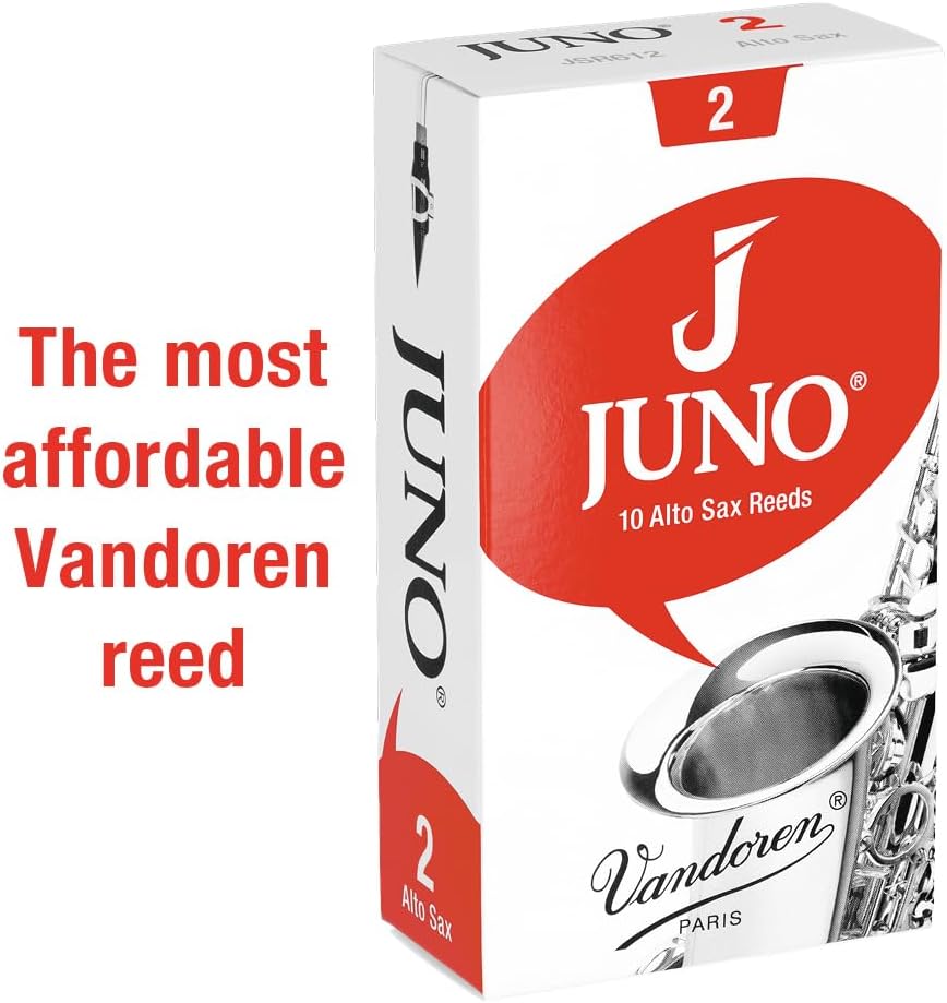 Vandoren Juno JSR612 Rohrblätter für Altsaxophon (für Schüler) 10 Stück Reed Strength 2 Einzelbett,