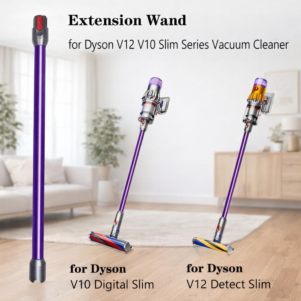 Verlängerungsrohr für Dyson V12 Detect Slim / V10 Digital Slim Stabstaubsauger, 74cm/29in Aluminium