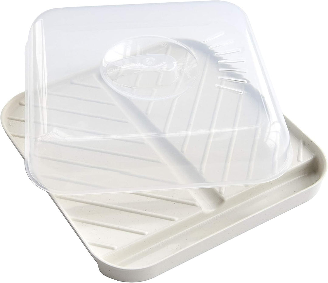 Nordic Ware 60173 Schräg Speck und Fleischtablett, Kunststoff, Weiss, Abgeschrägtes Speck-Table