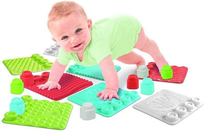 Clementoni 17352 Soft Clemmy Sensorische Krabbeldecke für Babys Bausteine für Kleinkinder ab 10 Mona