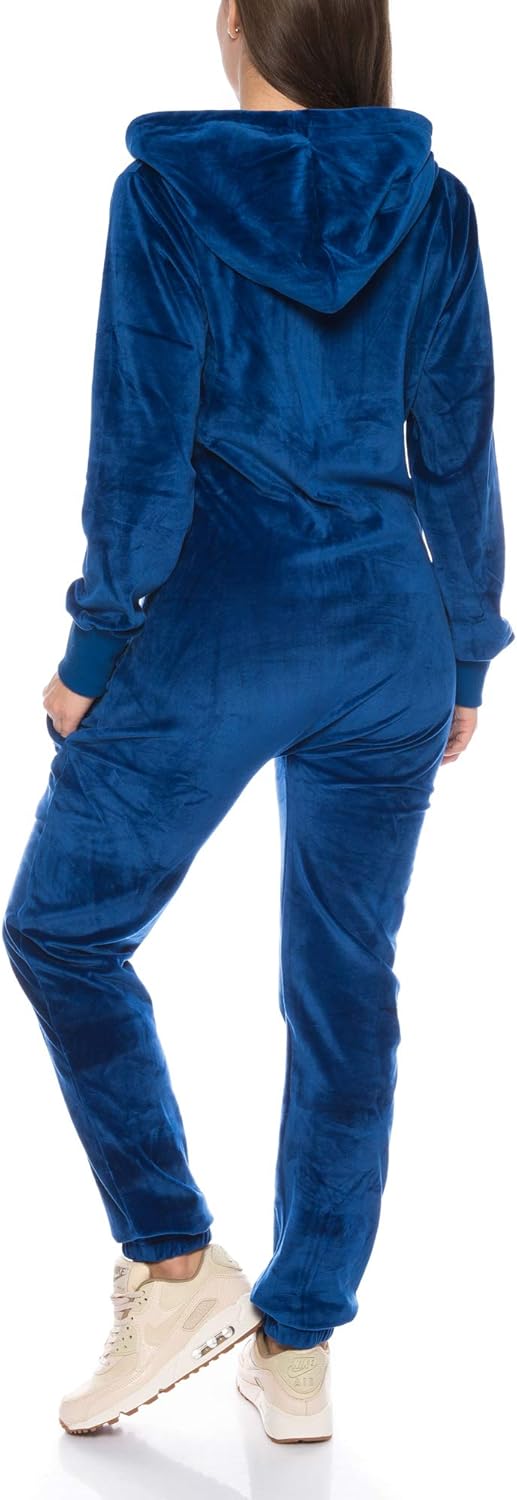 Crazy Age Damen Jumpsuit aus Samt (Nicki, Velvet) Wohlfühlen mit Style. Elegant, Kuschelig, Weich. O