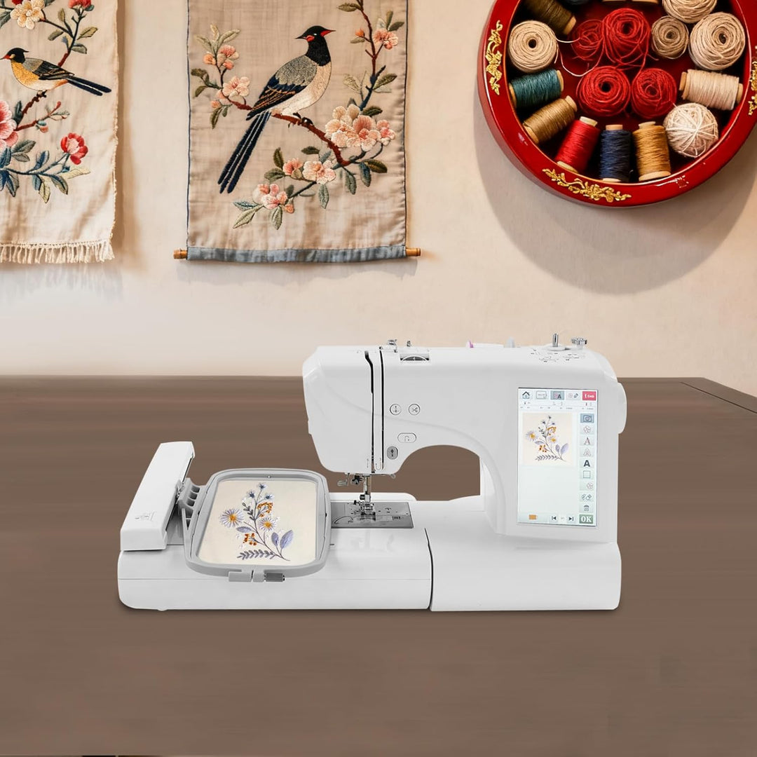 Automatische Stickmaschine, 45W computergesteuerte Nähmaschine mit 162 Integrierte Stichmuster, 0–65