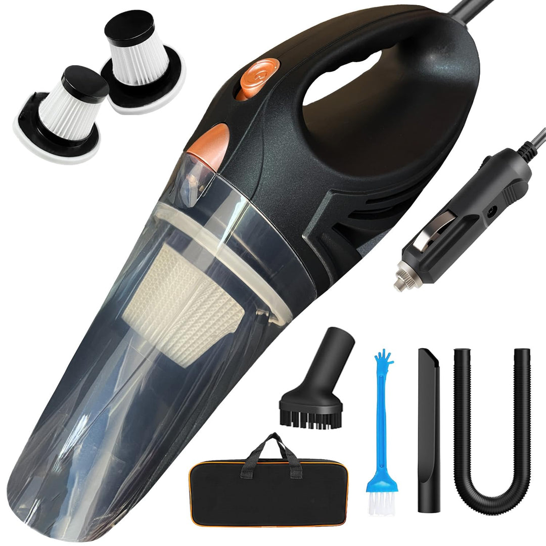 Handstaubsauger für Auto mit HEPA & waschbarem Filter, 4,9m Kabel, 106W – Tragbarer 12V Staubsauger