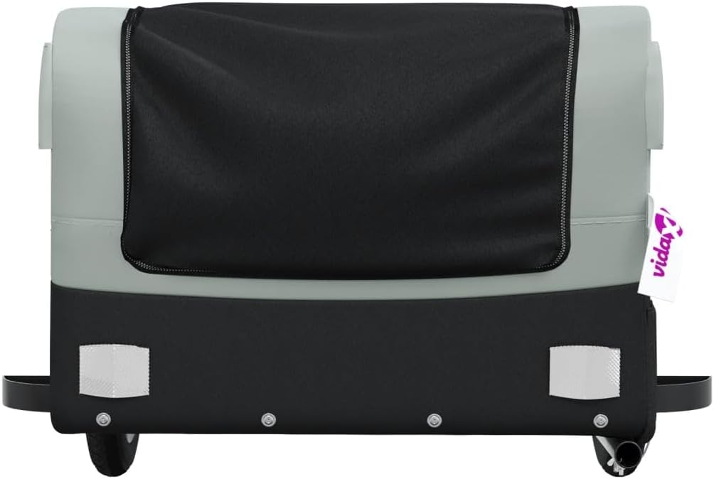 Fahrradanhänger Schwarz und Grün Lasten Cargo Trailer mit Deichsel und Sicherheitsflagge, klappbar,
