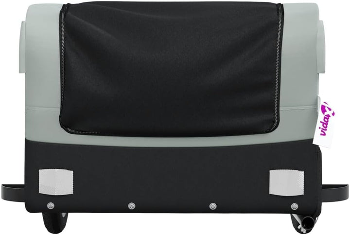 Fahrradanhänger Schwarz und Grün Lasten Cargo Trailer mit Deichsel und Sicherheitsflagge, klappbar,