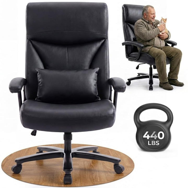 Ergonomischer Bürostuhl 200KG Schreibtischstuhl mit 4-stufiger Gasdruckfeder, Hoher Rückenlehne und