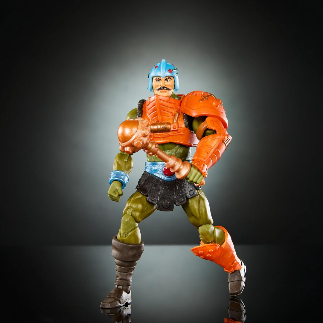 Masters of the Universe Masterverse New Eternia Man-At-Arms Actionfigur, 30 bewegliche Gelenke, aust