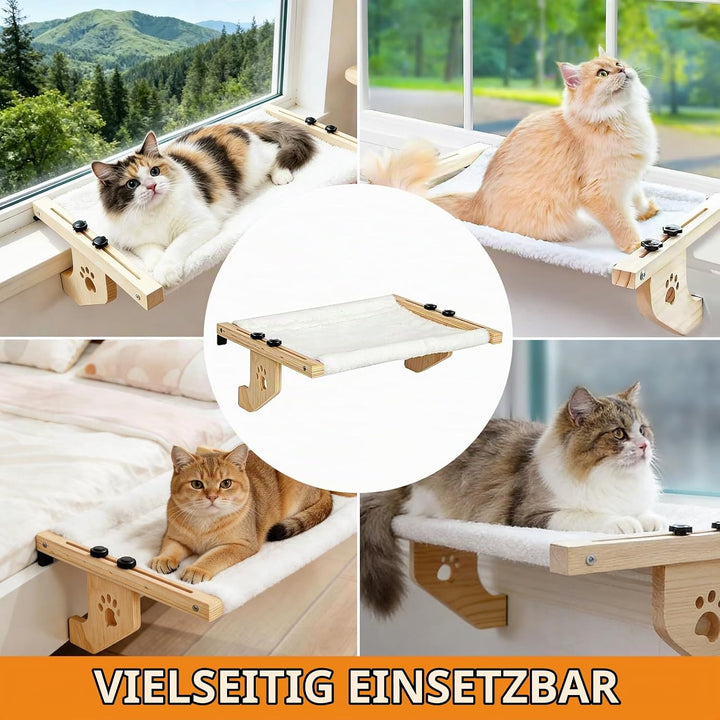 Heizungsliege Hängende Katzenhängematte, Katzen Fensterliege Holz Katzenbett Hängen Balkon Katzenbet