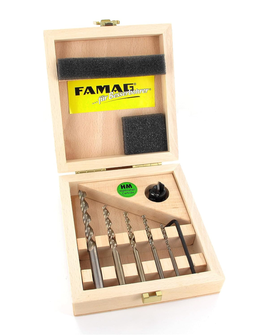 FAMAG Vario-Set Aufstecksenker HM 90° + Holzspiralbohrer 1594 3,4,5,6,8mm Set 90° + 3,4,5,6,8mm, Set
