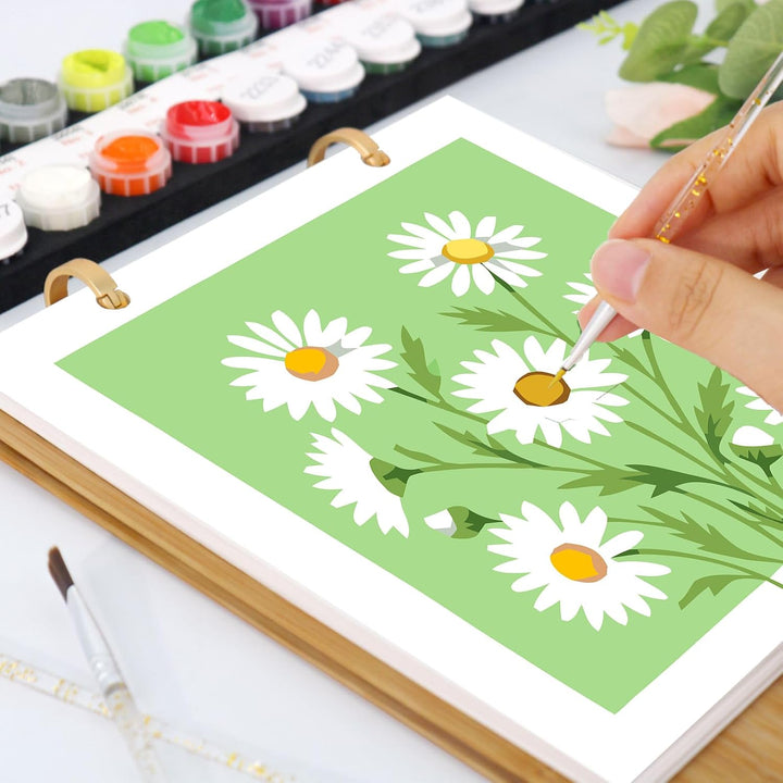Tischkalender 2027 Malen nach Zahlen DIY Blumen Kalender zum Aufstellen Bastelset für Erwachsene mit