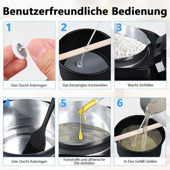 Elektrischer Wachsschmelzer für die Kerzenherstellung,Wachsschmelztopf mit Ausgiesser,LED Temperatur