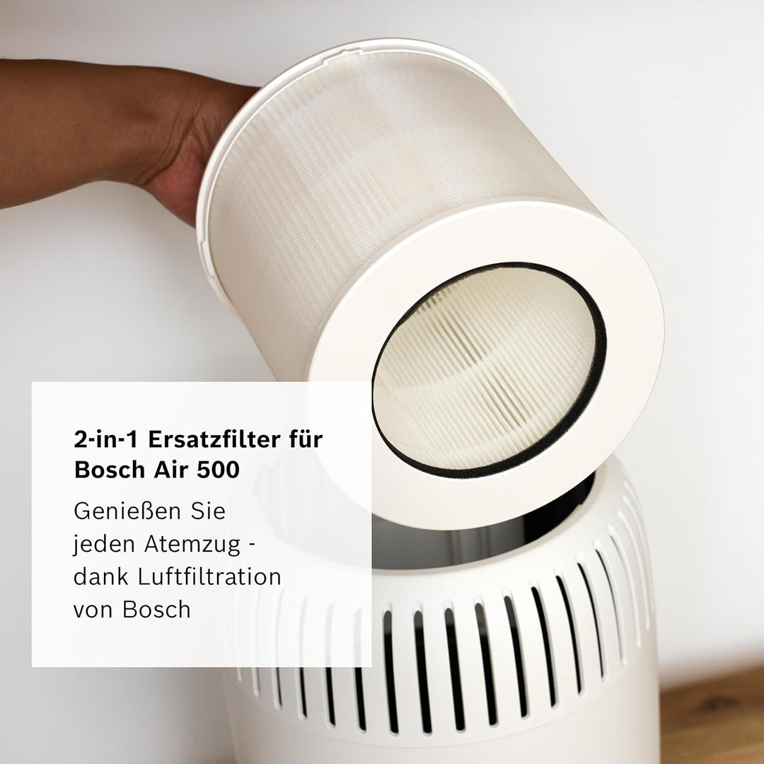 Bosch Original Air 500 Filter für Luftreiniger - Ersatzfilter mit HEPA Filterschicht - 2-in-1, mit V