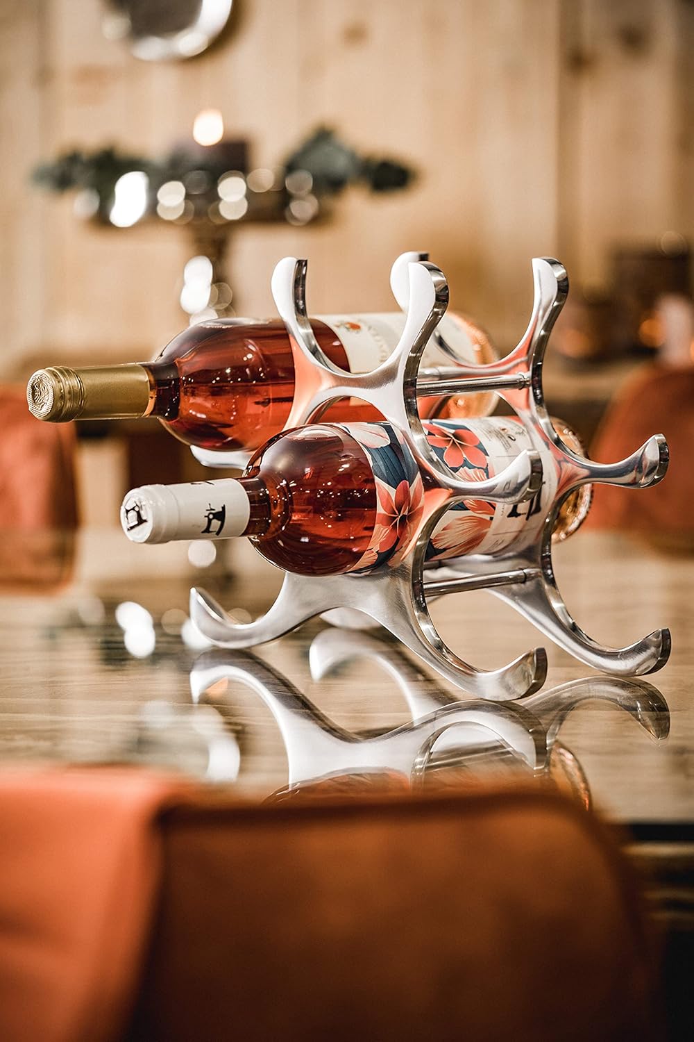 MichaelNoll Weinregal Flaschenregal Flasche Aluminium Silber Luxus - Weinständer, Regal Modern aus M