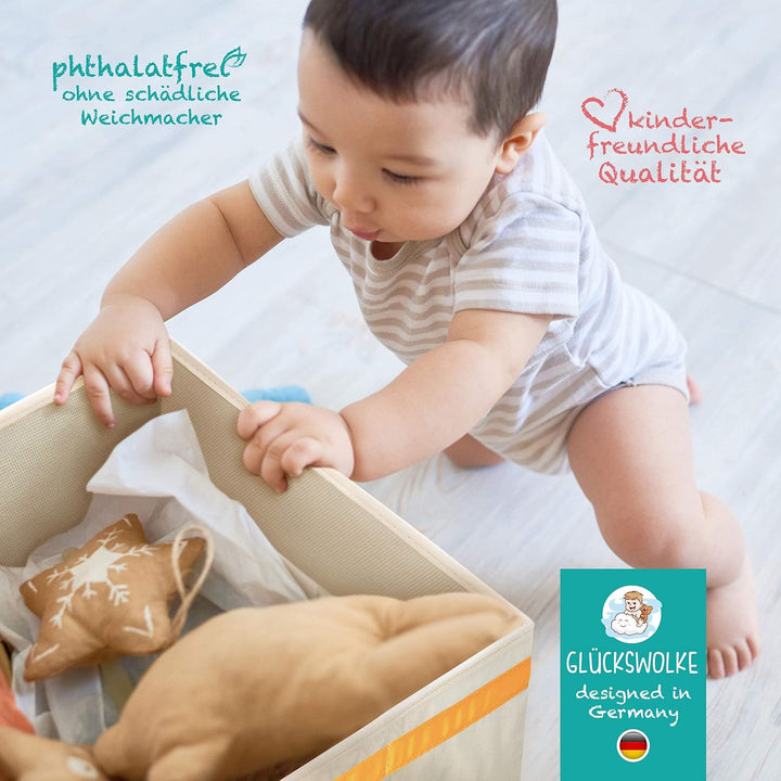GLÜCKSWOLKE Aufbewahrungsbox Kinder - 15 Motive, Spielzeug Kiste mit Deckel, Spielzeugbox (33x33x33)