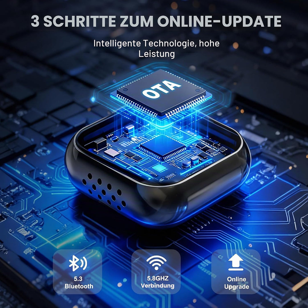 Verbesserter 2-in-1 CarPlay Wireless Adapter mit Instant 2-Phone Switch für Apple CarPlay/Android Au