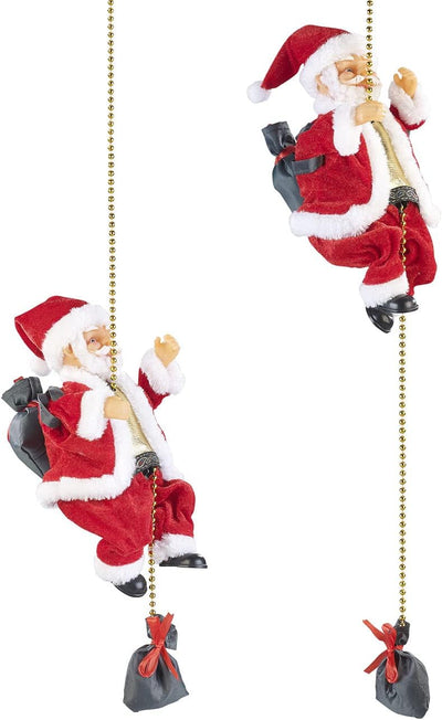 infactory Nikolaus: 2er-Set Kletternder Weihnachtsmann Santa Crawl (Santa Claus, Weihnachtsmann Klet