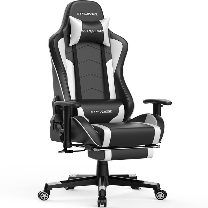 GTPLAYER Gaming Stuhl Gamer Stuhl mit Fussstütze Bluetooth Lautsprecher Ergonomischer Bürostuhl Comp