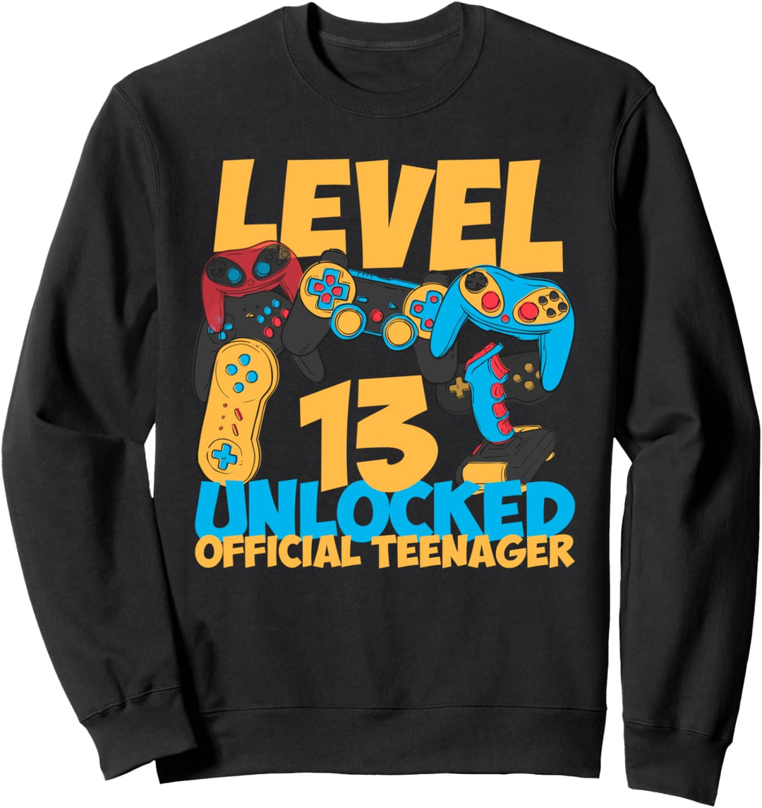 Lustiger 13. Geburtstag Level 13 Unlocked Official Teenager Sweatshirt