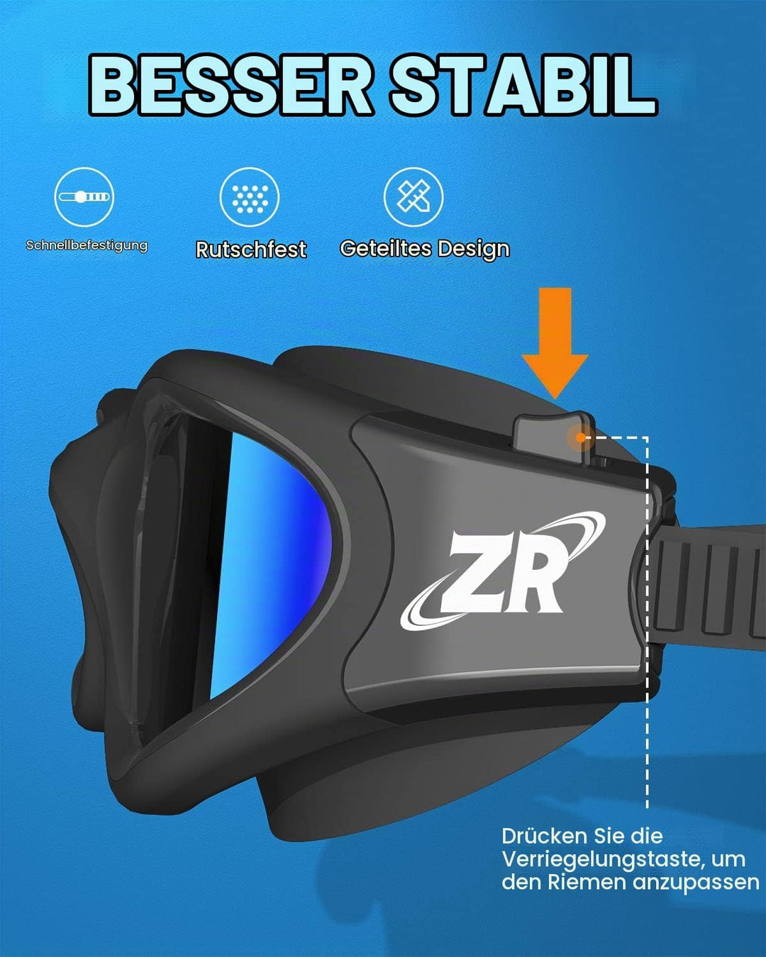 ZIONOR G1 NEW Polarisierte Schwimmbrille für Erwachsene Damen Herren | Beschlagfrei, 100% UV-Schutz,