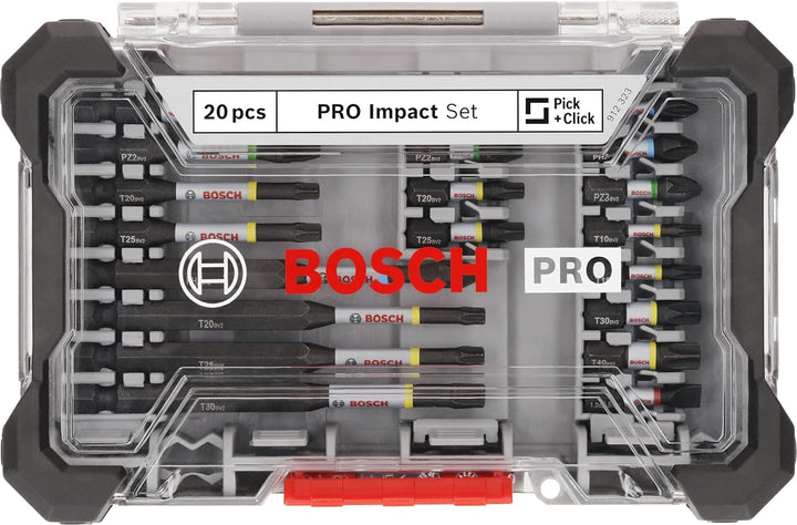 Bosch 20x PRO Impact Set, 20-tlg. (200 x 107 mm, Professional Zubehör Schraubendreher, Schraubendreh