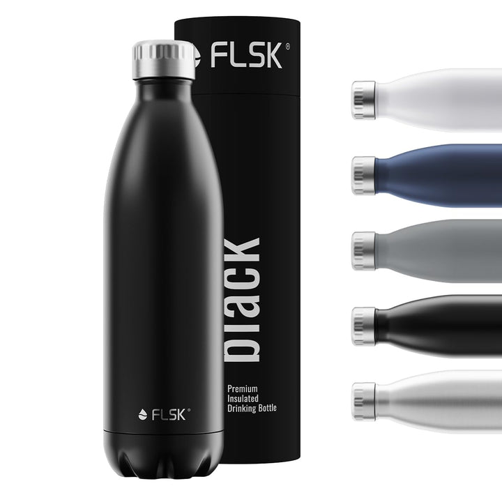 FLSK Trinkflasche – Premium Edelstahl Thermosflasche – 100% auslaufsicher & kohlensäuregeeignet – hä