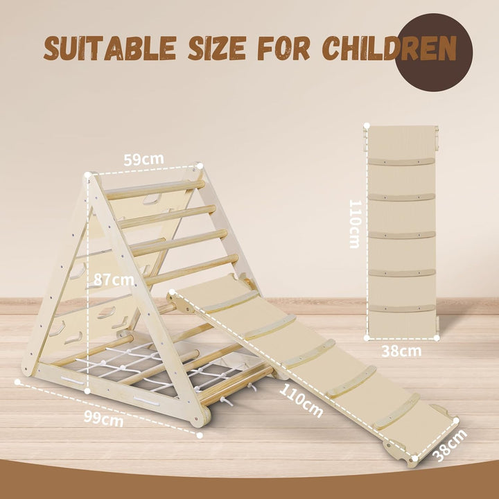 CCLIFE Kletterdreiecke mit Rutsche nach ab 1 Jahr Pikler 5 in 1 Art Holz Indoor für Babys Kinder Kle