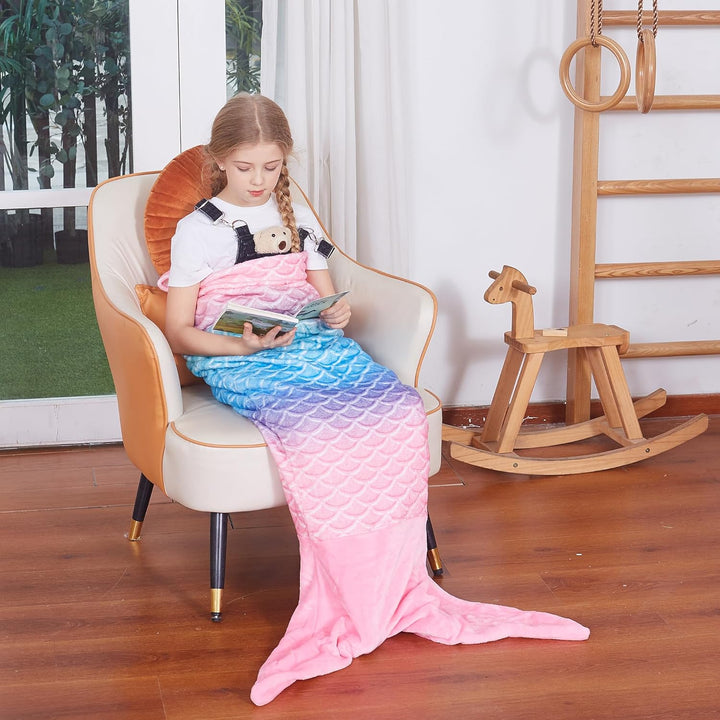 Catalonia Classy Meerjungfrauen Decke Mädchen Kinder 155x50CM, Meerjungfrauenflosse Kinder Mädchen M