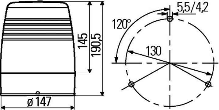HELLA - Halogen-Rundumkennleuchte - KL JuniorPlus - 12V - gelb - Anbau/geschraubt - Stecker: Flachst