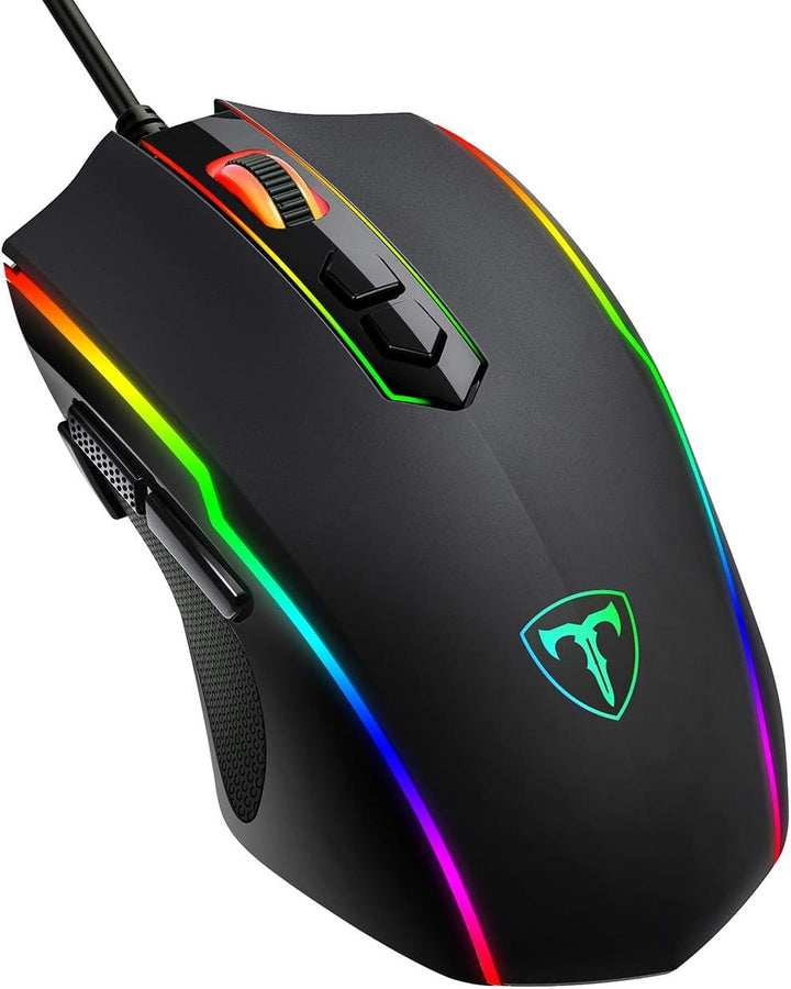 RGB Gaming Maus,Vollion Gamer Maus mit 8 Programmierbare Tasten 7200DPI/RGB-Beleuchtung/Anpassbare S