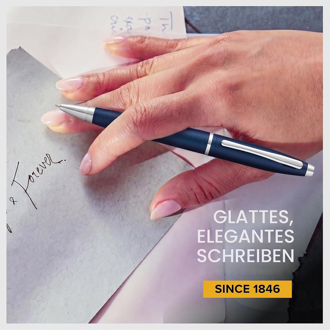 Cross Calais Kugelschreiber (Drehmechanik, Strichstärke M, Schreibfarbe: schwarz, inkl. Geschenkbox)