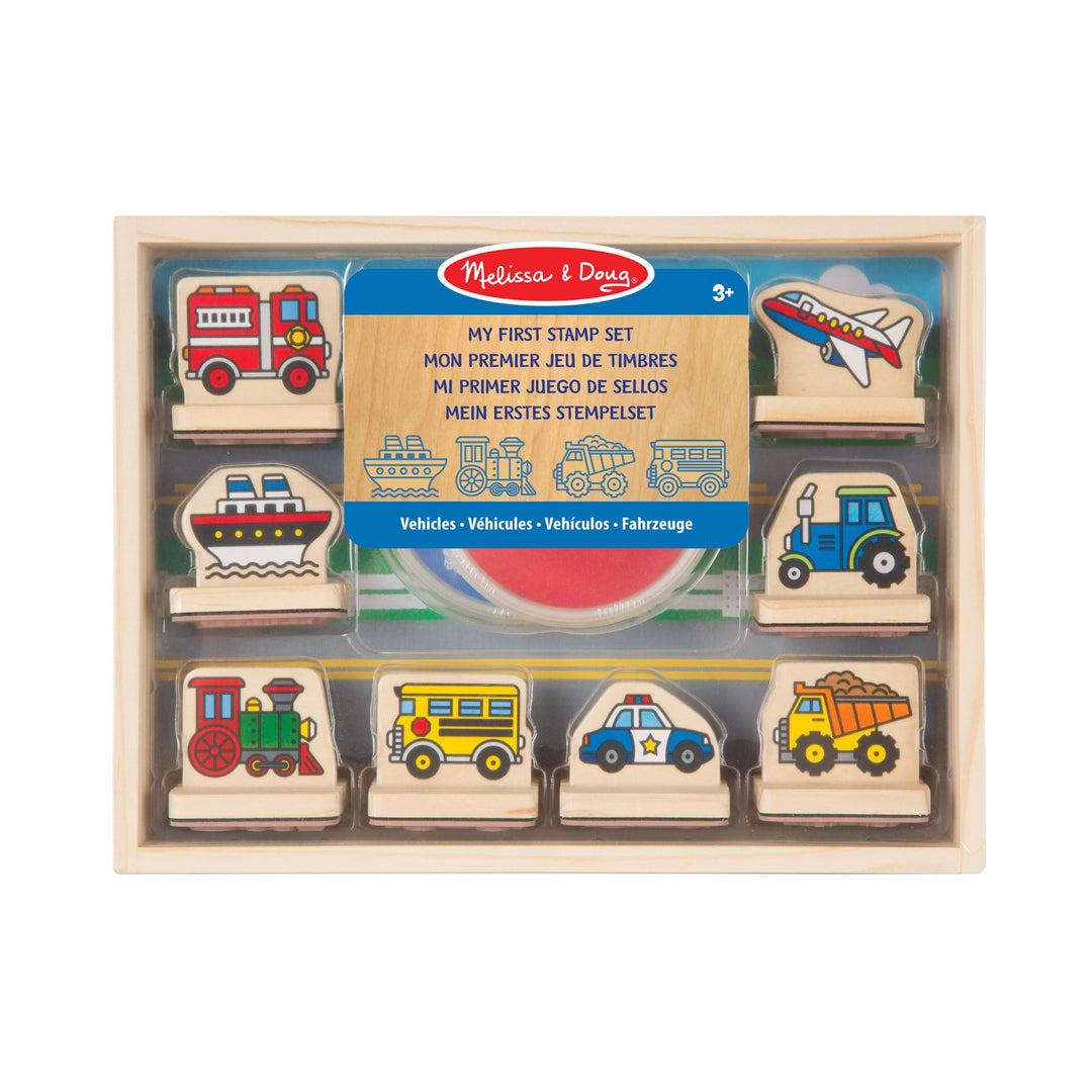 Melissa & Doug My First Wooden Stamp Set - Vehicles | Arts & Crafts | Stamp Sets & Stencils | 4+ | G