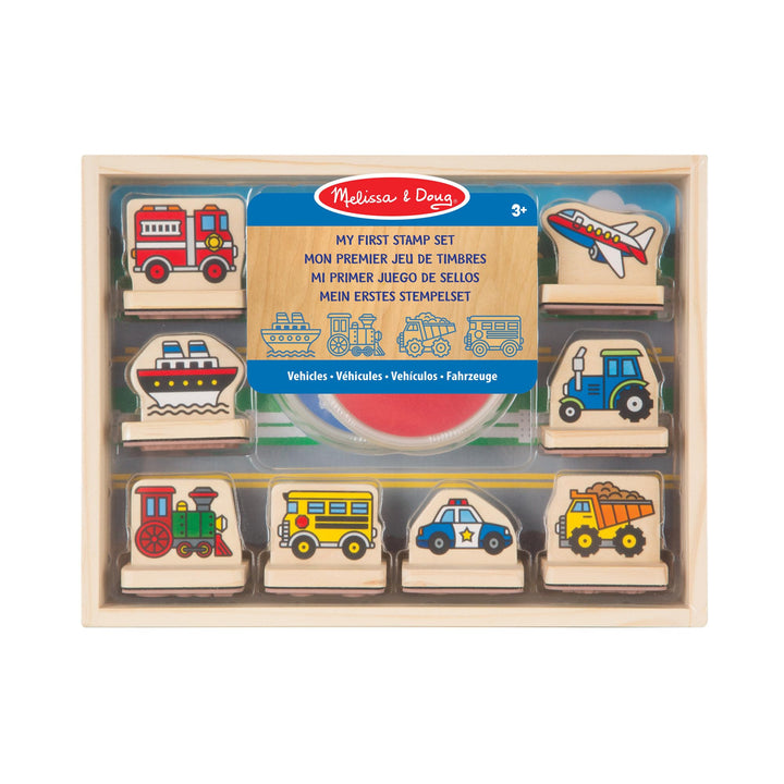 Melissa & Doug My First Wooden Stamp Set - Vehicles | Arts & Crafts | Stamp Sets & Stencils | 4+ | G