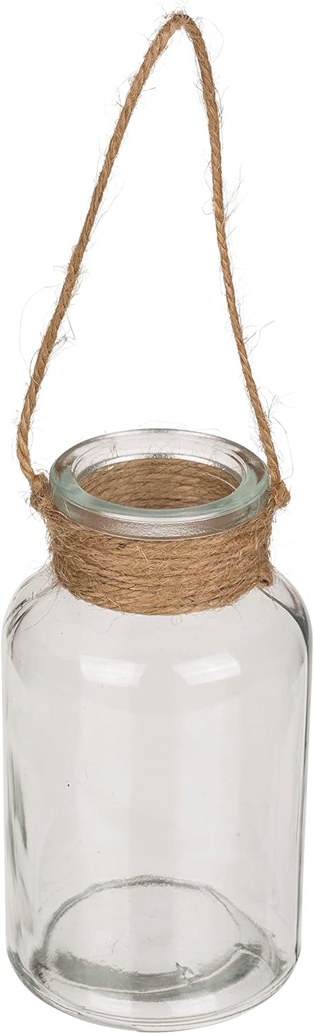 Mini-Vasen Glasflaschen mit Juteschnur kleine Dekoflaschen Blumenvase Deko-Vase Tischvase Väschen Gl