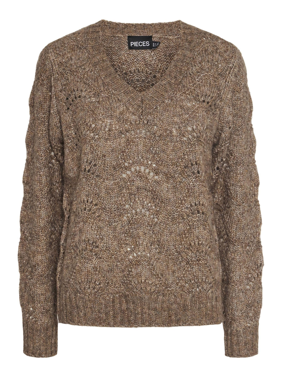 Pieces Damen Pcbibbi Ls V-Neck Knit Noos Bc Strickpullover (1er Pack) XS Fossil, XS Fossil